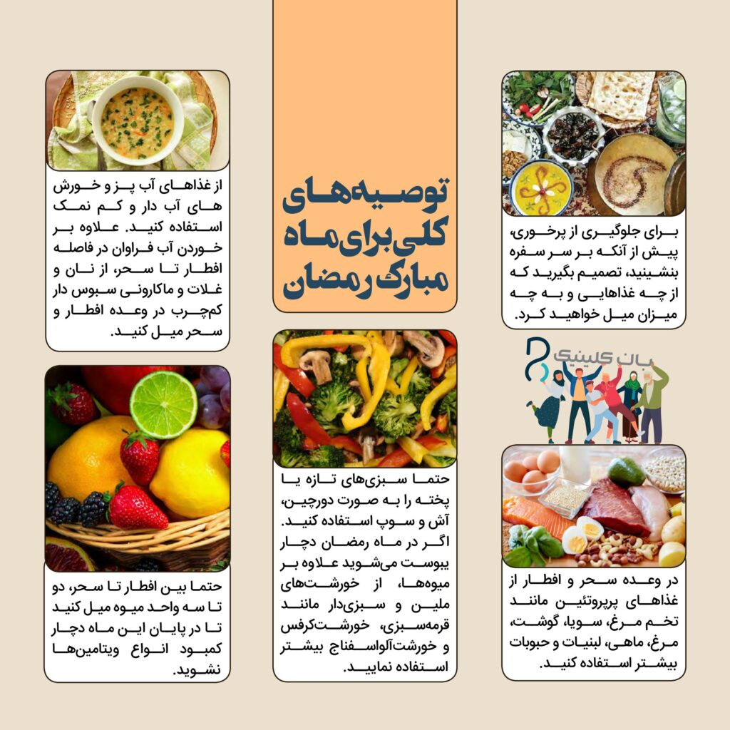 توصیه های کاربردی ماه رمضان - کیمیا سلامت فردا